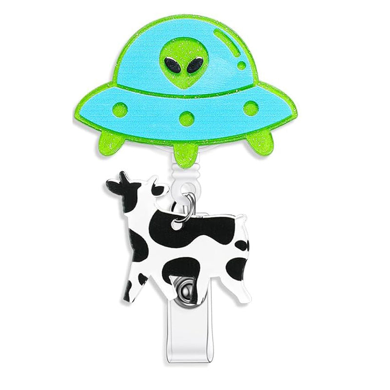 👽UFO Cow Abduction Badge Reel