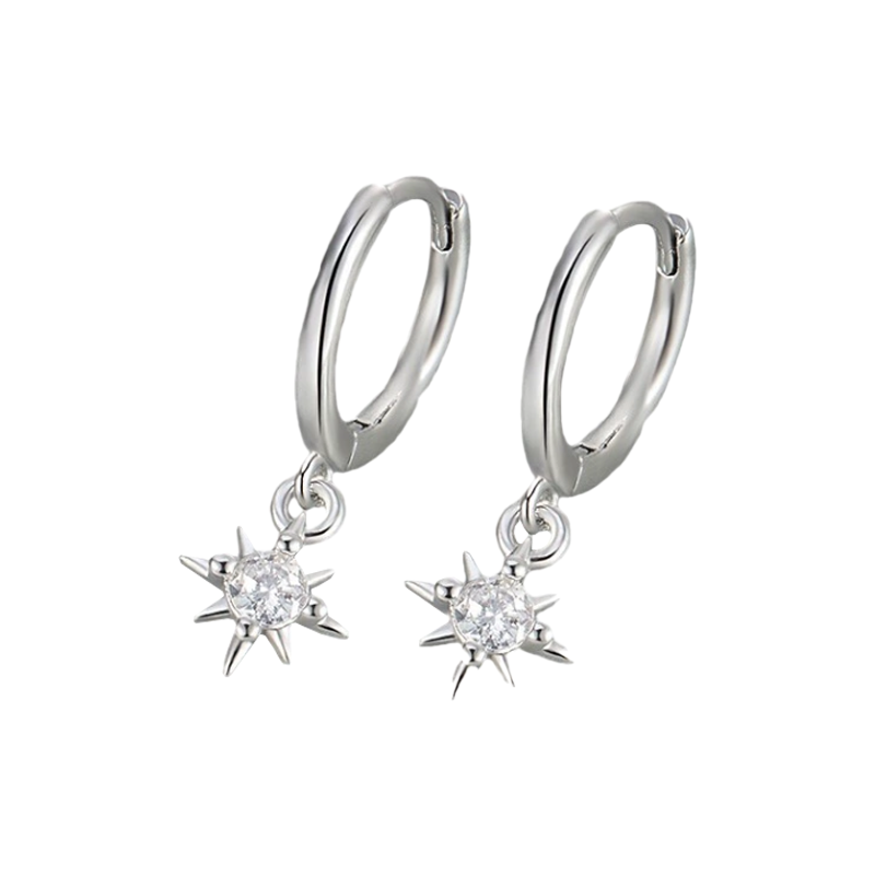 【Headphones repurchase surprise price】Eight-pointed Star Diamond Earrings