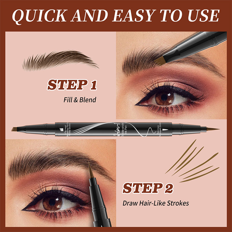 Forked Dual-ended Liquid Eyebrow Pencil