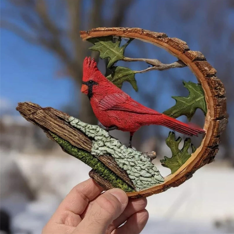 Cardinal Wood Carving Handmade