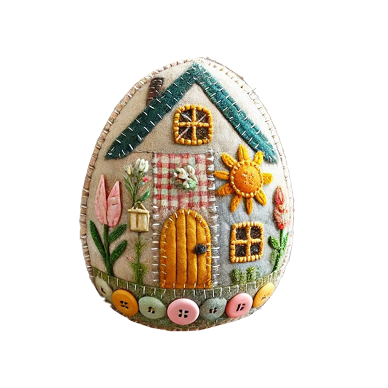 Patchwork Felt Egg House DIY Kit