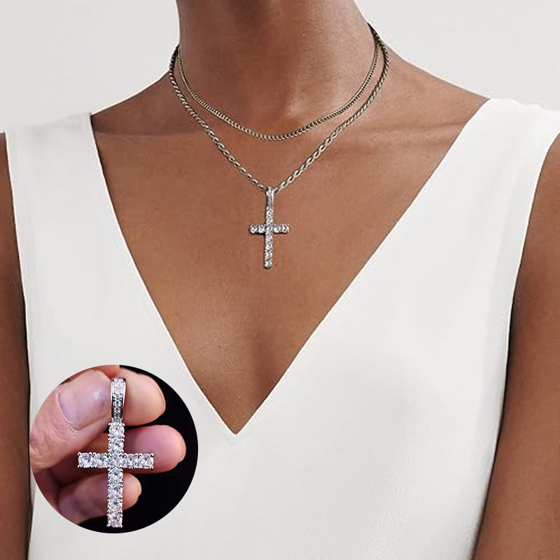 Double Cross Necklace