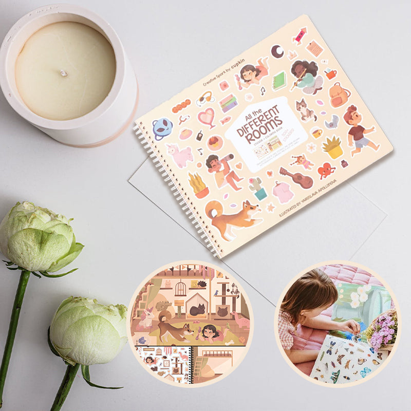 All The Different Rooms Fashion Sticker + Coloring Book