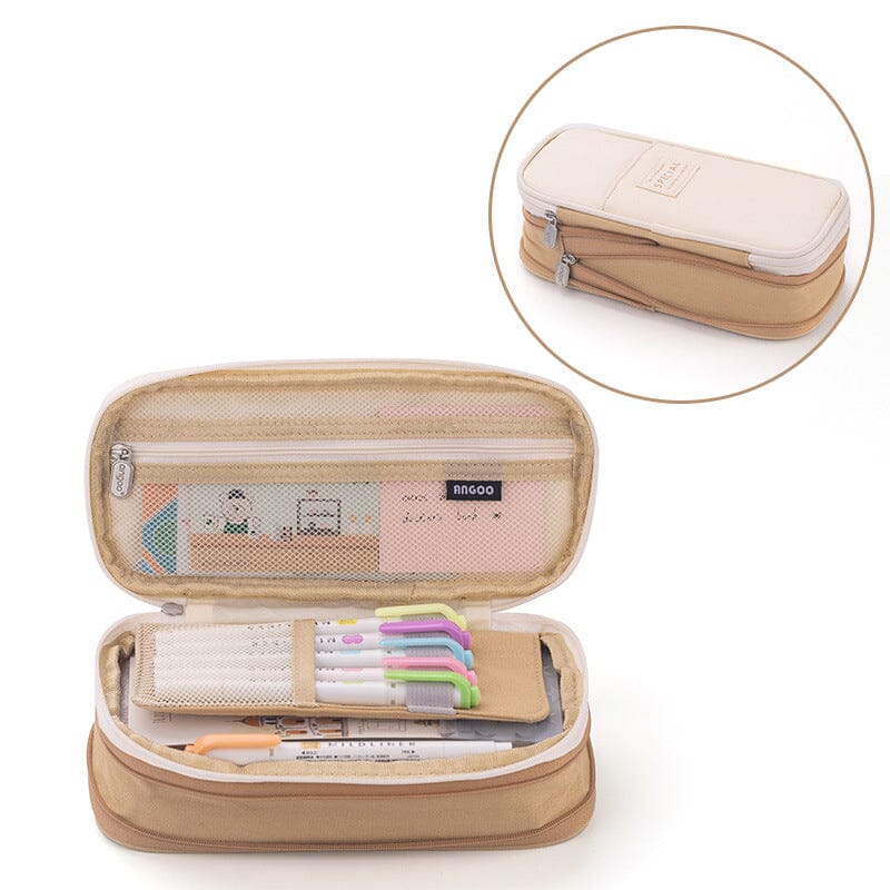 Large Capacity Pencil Case With Zipper