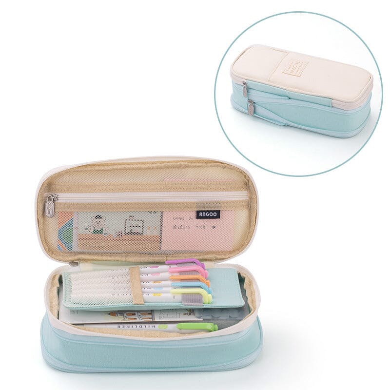 Large Capacity Pencil Case With Zipper