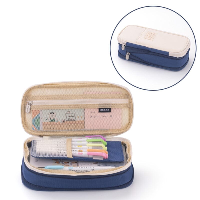 Large Capacity Pencil Case With Zipper