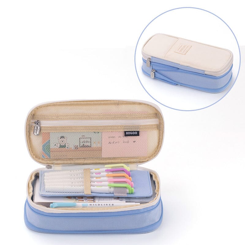 Large Capacity Pencil Case With Zipper