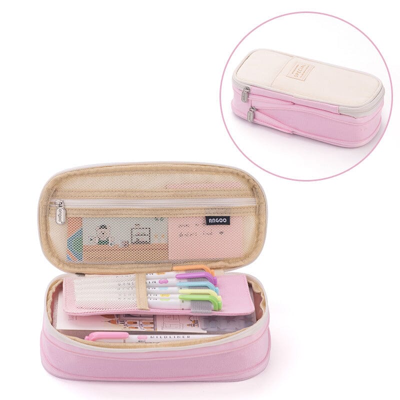 Large Capacity Pencil Case With Zipper