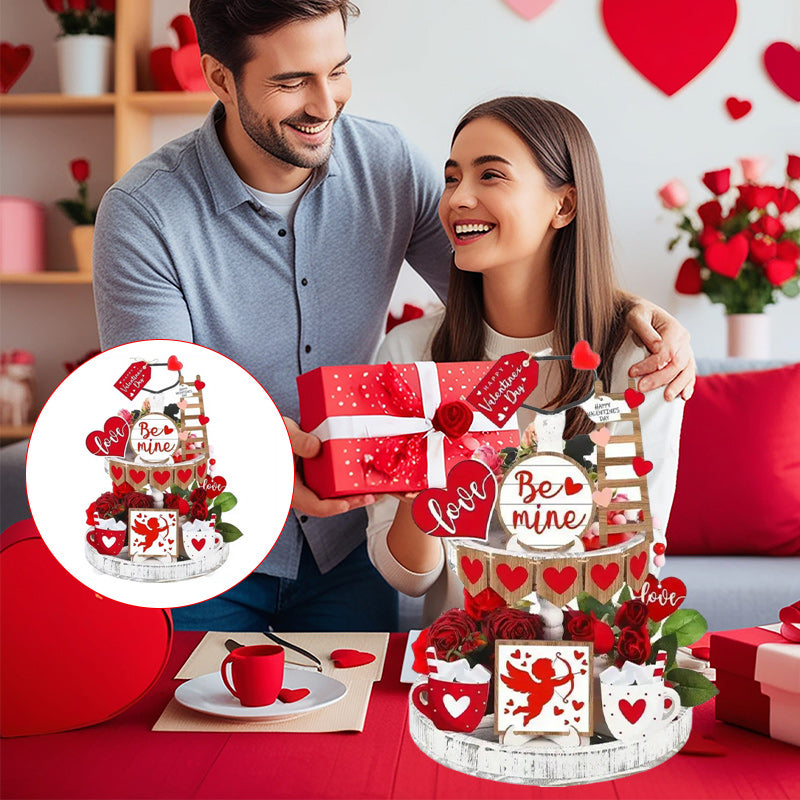 Valentine's Day Tiered Tray Decorations Set