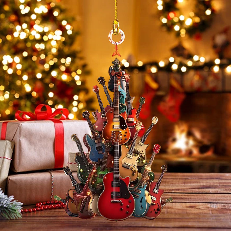 Rockin' Around The Guitar Christmas Tree Ornament