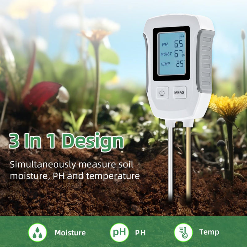 4-in-1 Digital Soil Moisture & PH Meter