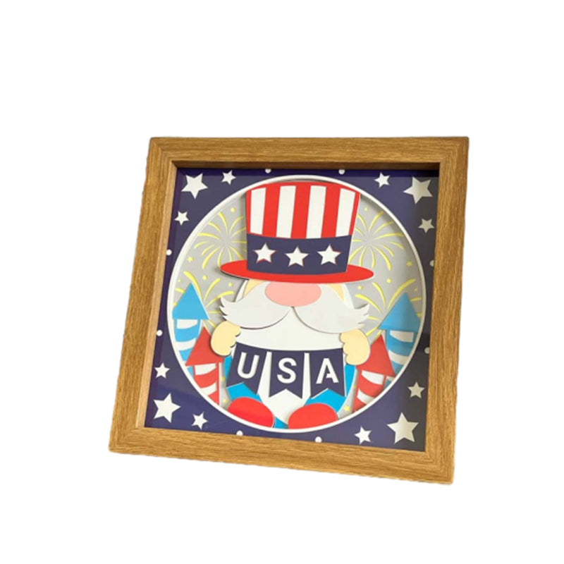 Patriotic Rolled Flower/Gnome Shadow Box