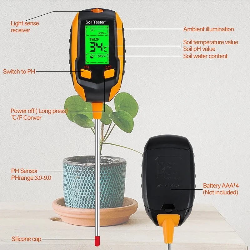 Digital 4-in-1 Soil Test Meter