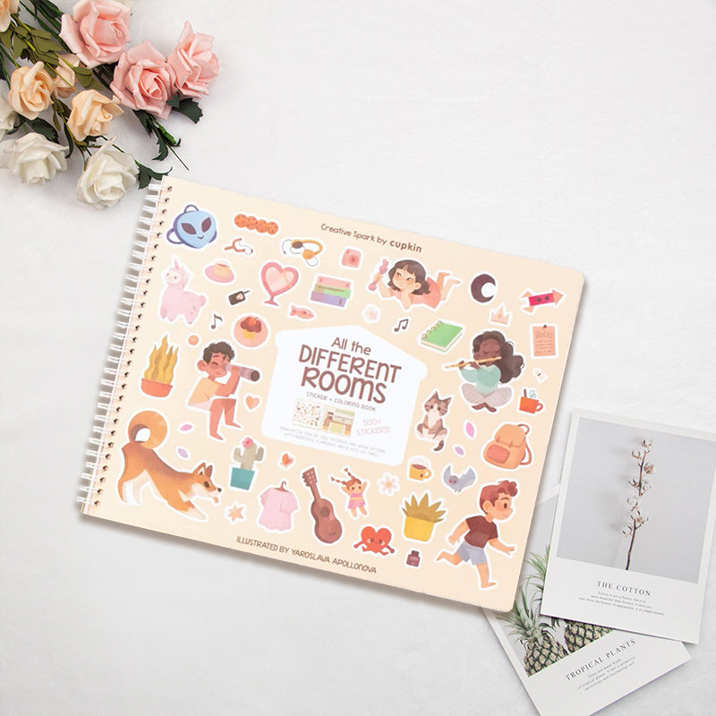 All The Different Rooms Fashion Sticker + Coloring Book