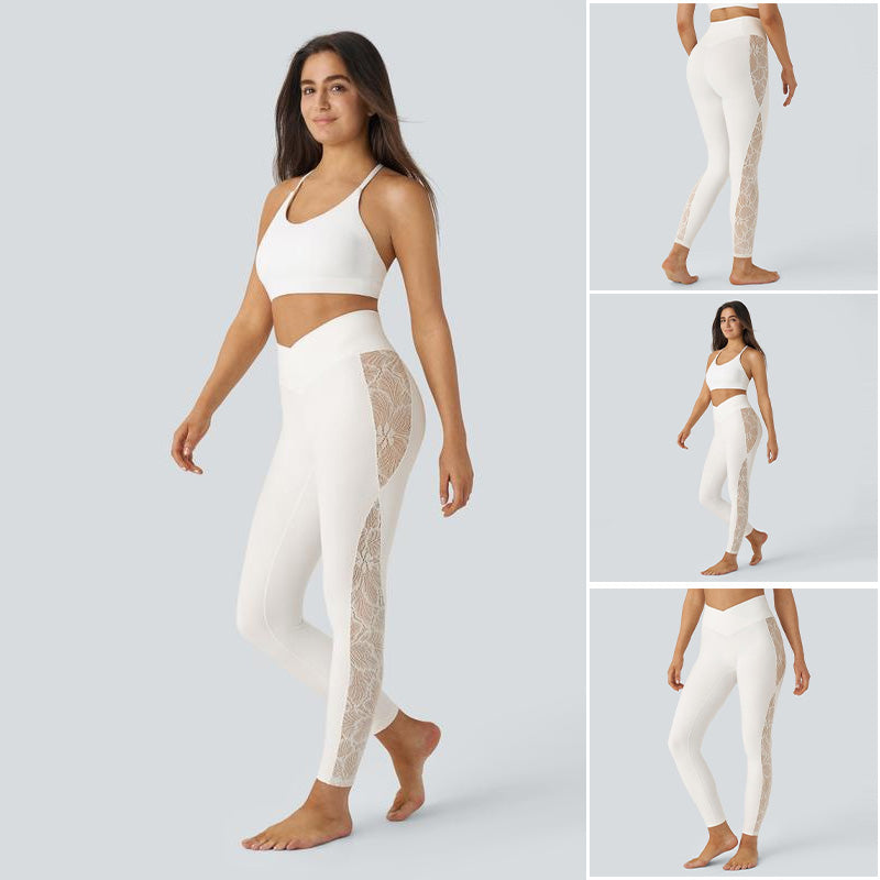 High Waist Lace Yoga Pants