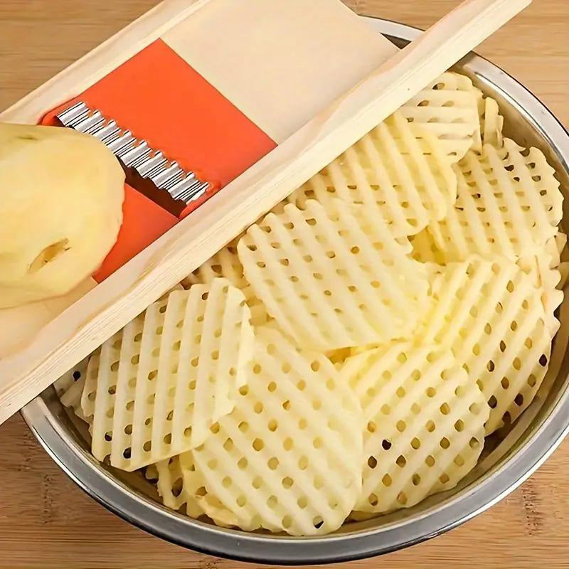 Wooden Handle Potato Chips Slicer