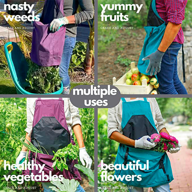 Deep Pocket Gardening Apron With Deep Kangaroo Release Pockets