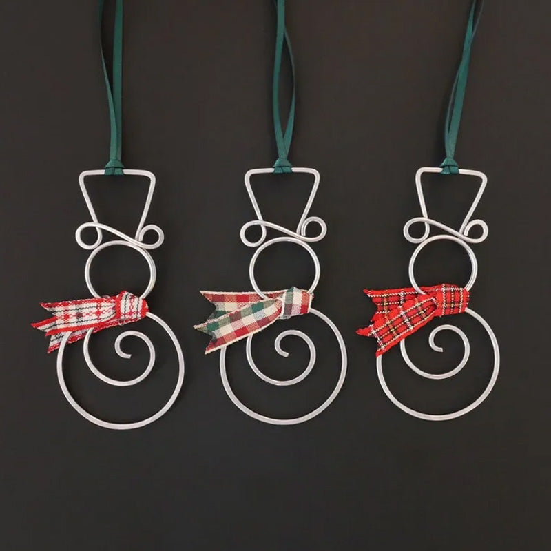 Wire Christmas Snowman Pendant