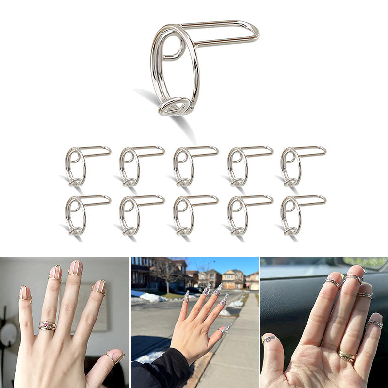 Metal Nail Rings - 10 PCS