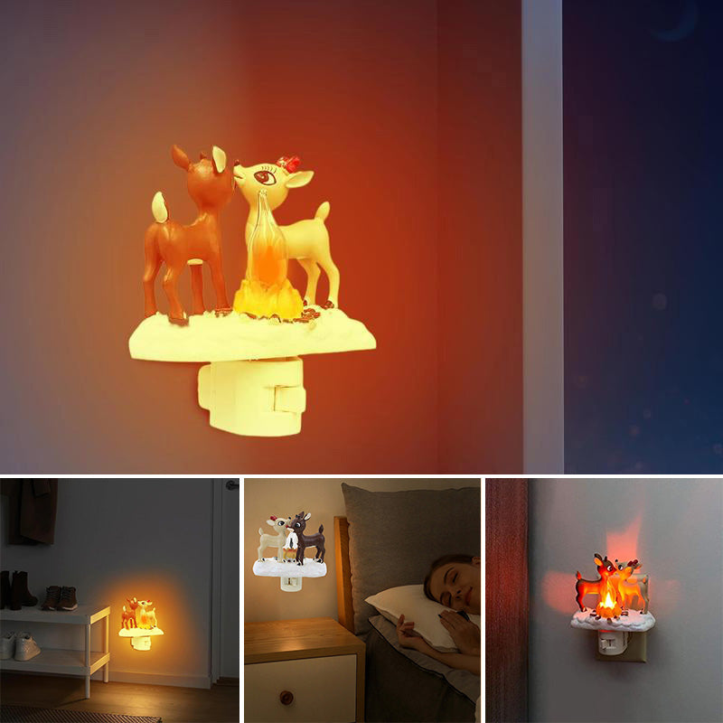 LED Christmas Bonfire Reindeer Night Lights