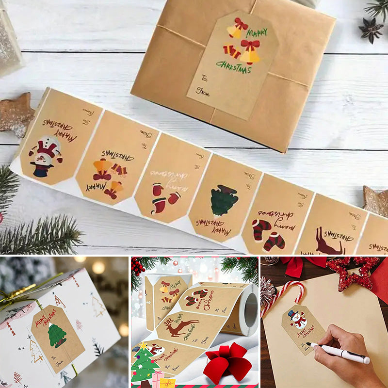 250pcs/roll Christmas Decoration Stickers