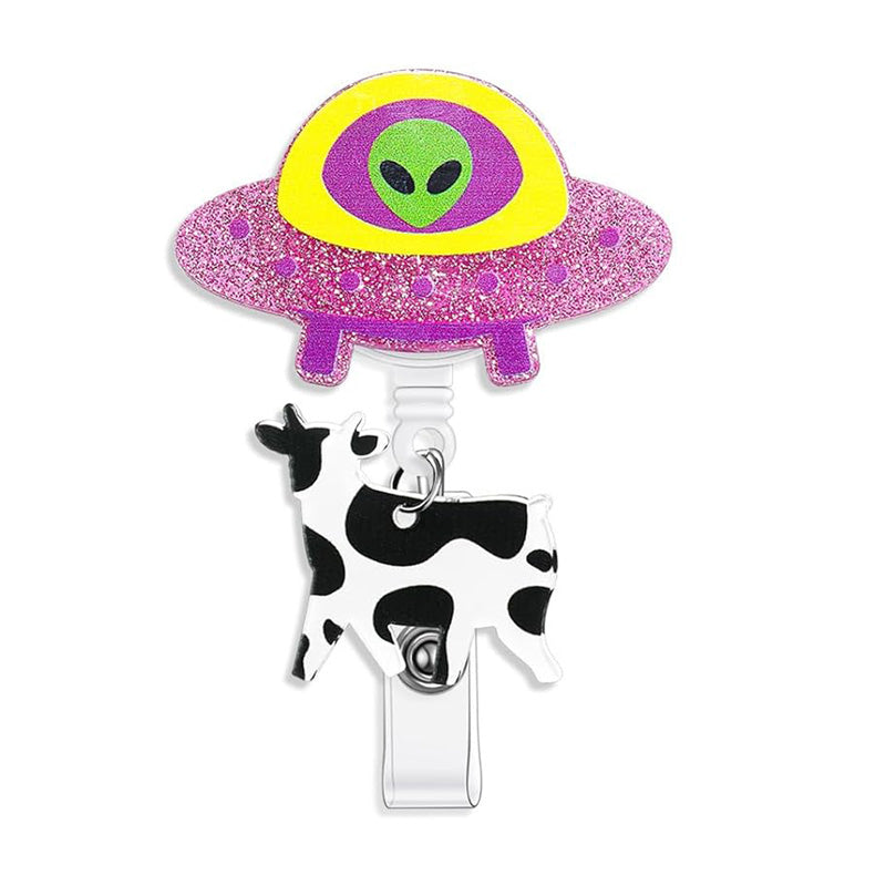 👽UFO Cow Abduction Badge Reel