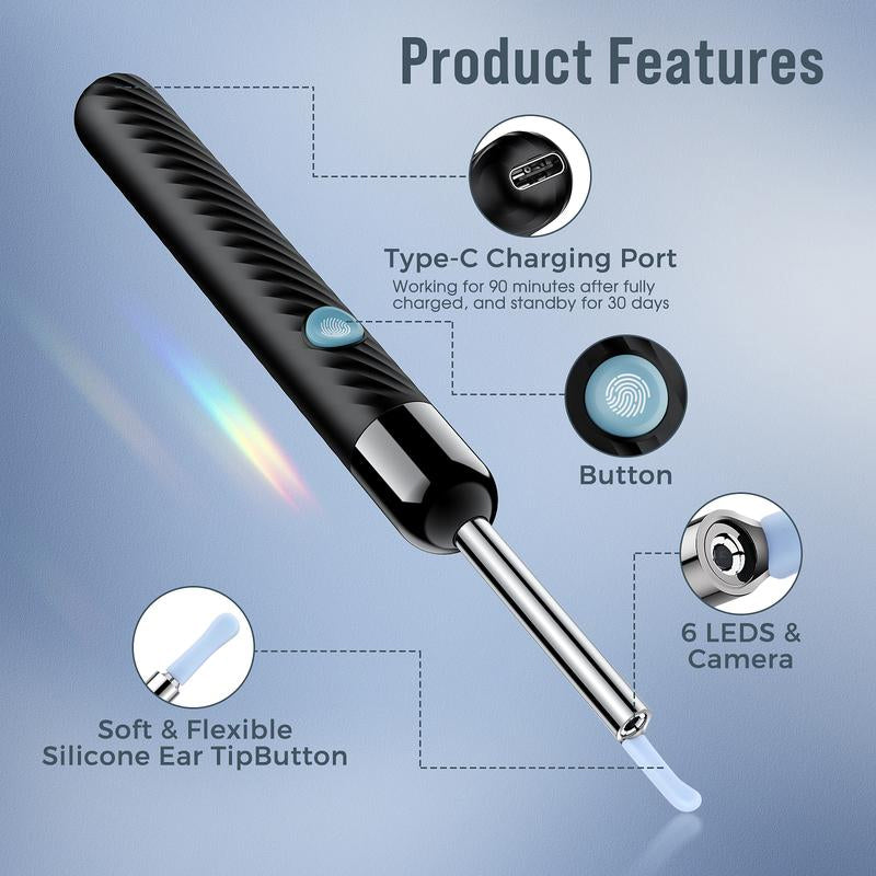 Ear Wax Removal Tool with 1080P Ear Camera and 6 Light