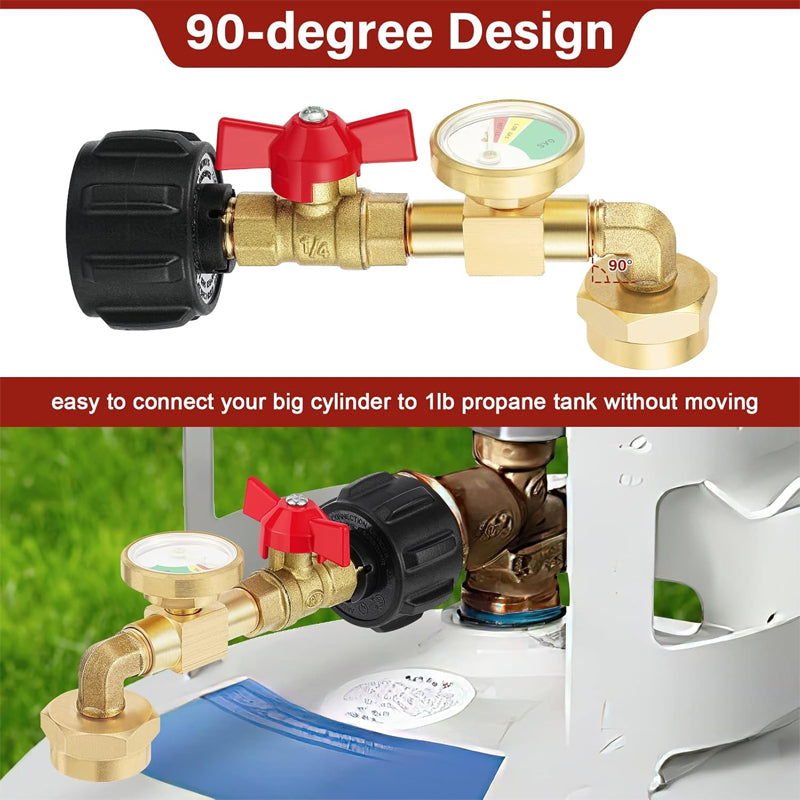 Propane Refill Adapter with Valve & Gauge