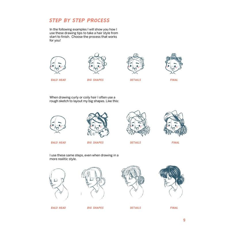 How to Draw Hair Tips & Workbook