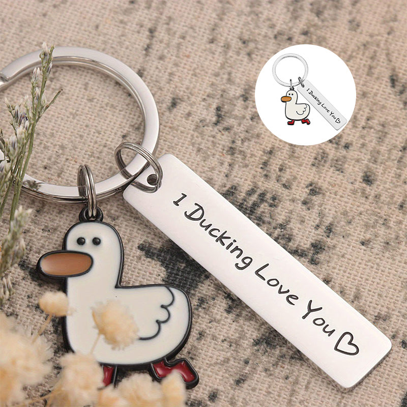 Stainless Steel Duck Keychain