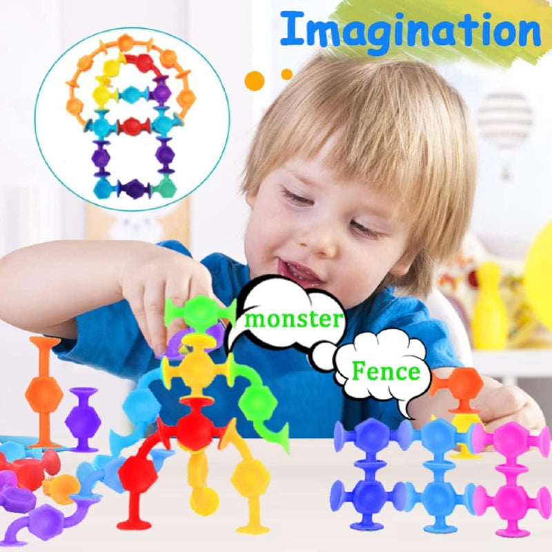 Colorful Silicone Suction Cup Toy (38pcs/set)