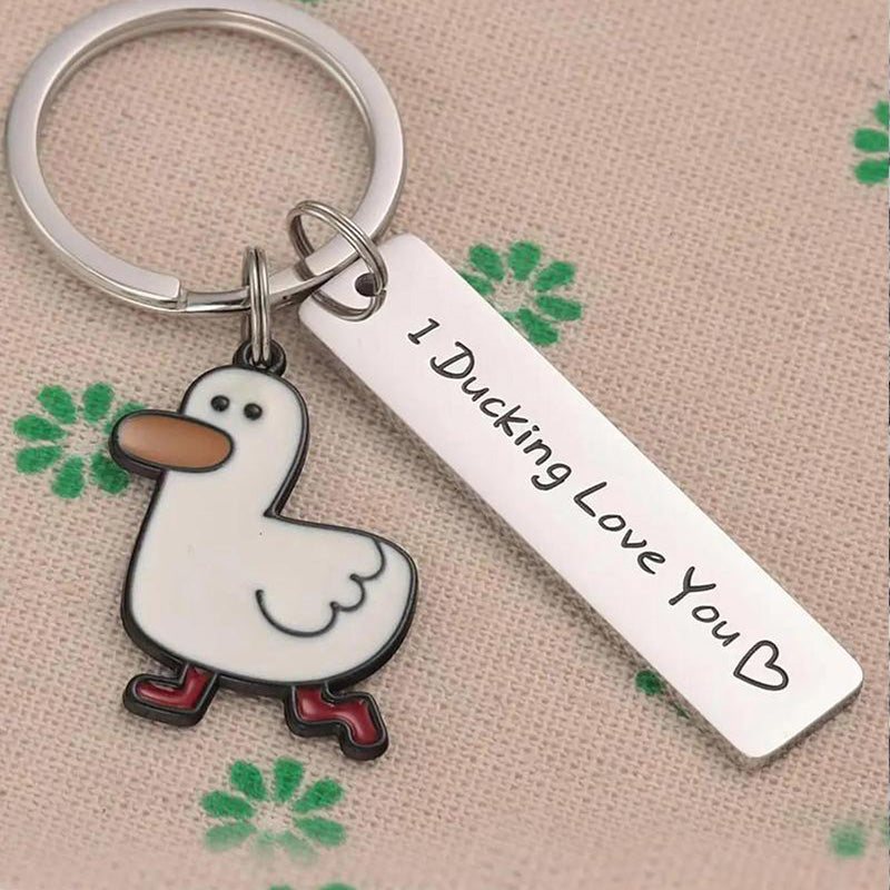 Stainless Steel Duck Keychain