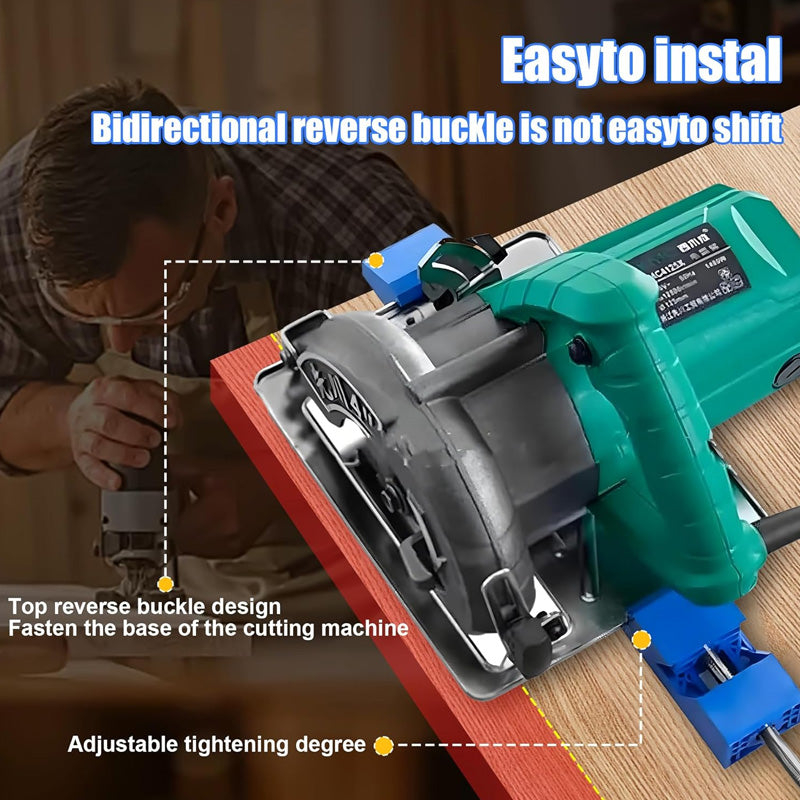 Adjustable cutting machine base guide