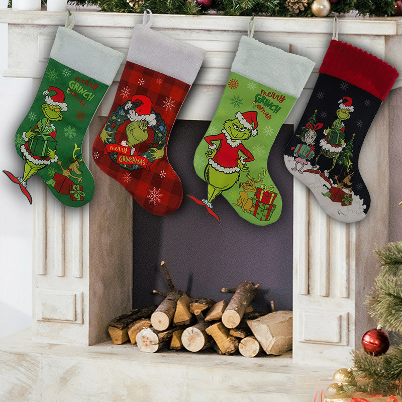 Green Christmas Stockings Decorations