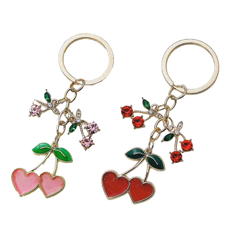 Heart & Cherry Keychain