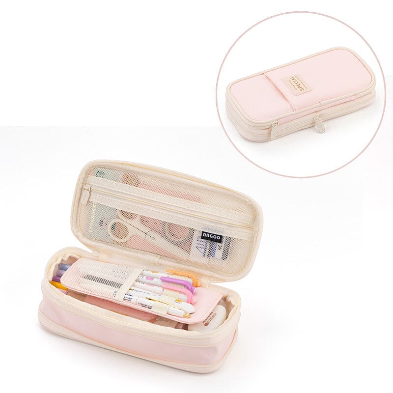 Large Capacity Pencil Case With Zipper