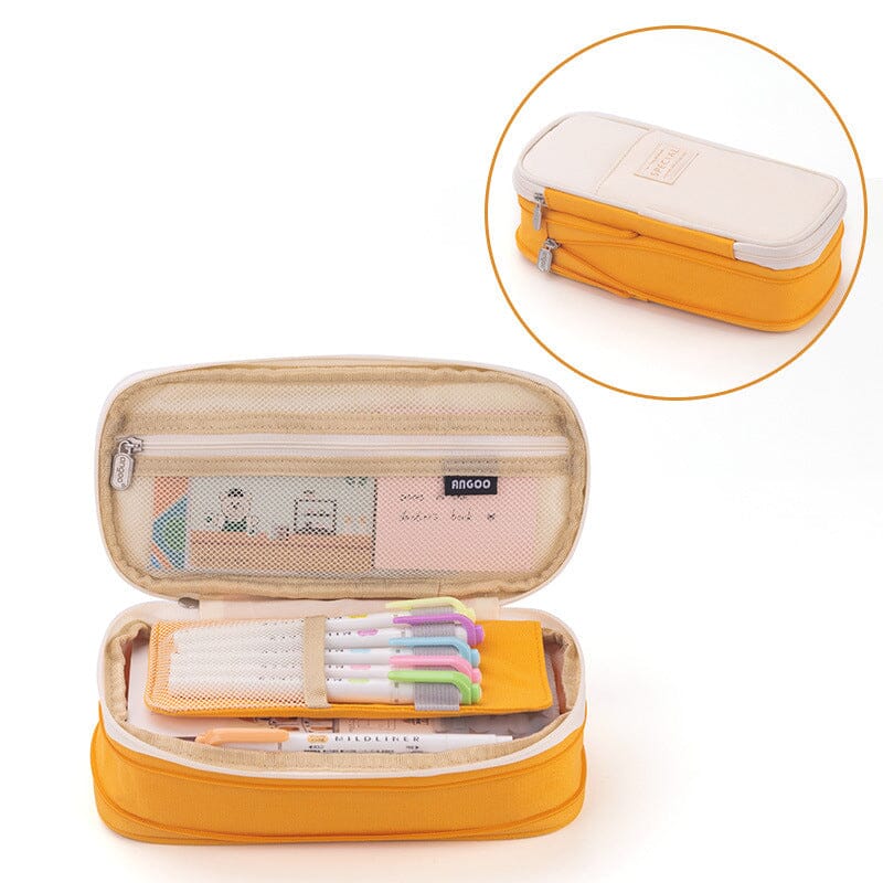 Large Capacity Pencil Case With Zipper