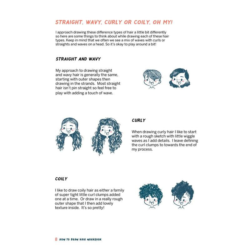 How to Draw Hair Tips & Workbook