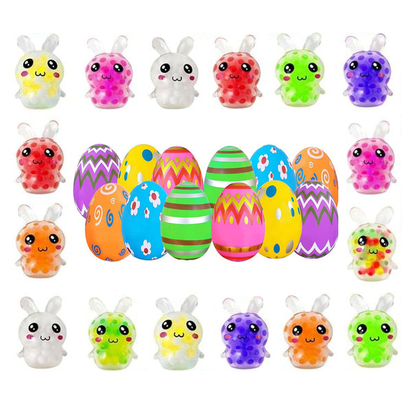 24 Pack Prefilled Easter Eggs with Squeeze Toys