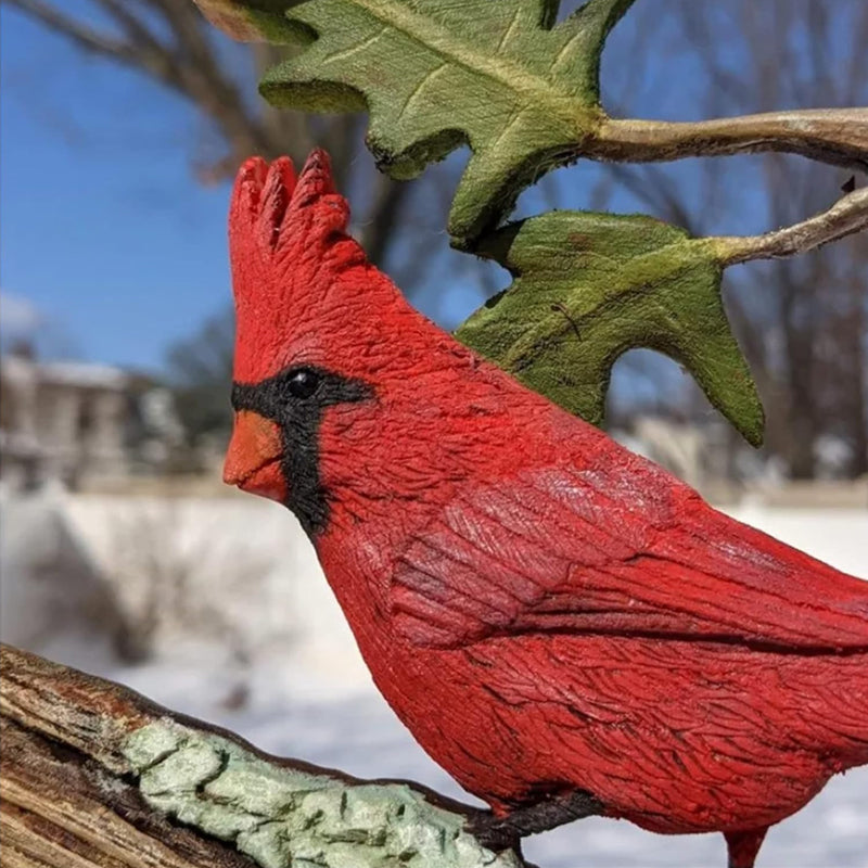 Cardinal Wood Carving Handmade