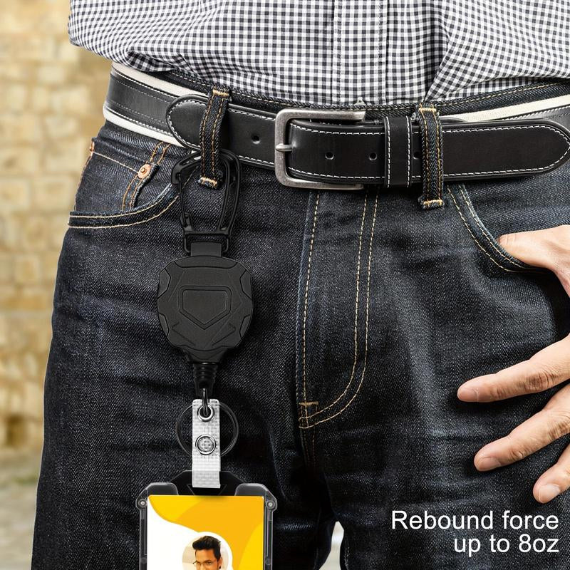 Retractable Badge Holder with Carabiner Clip