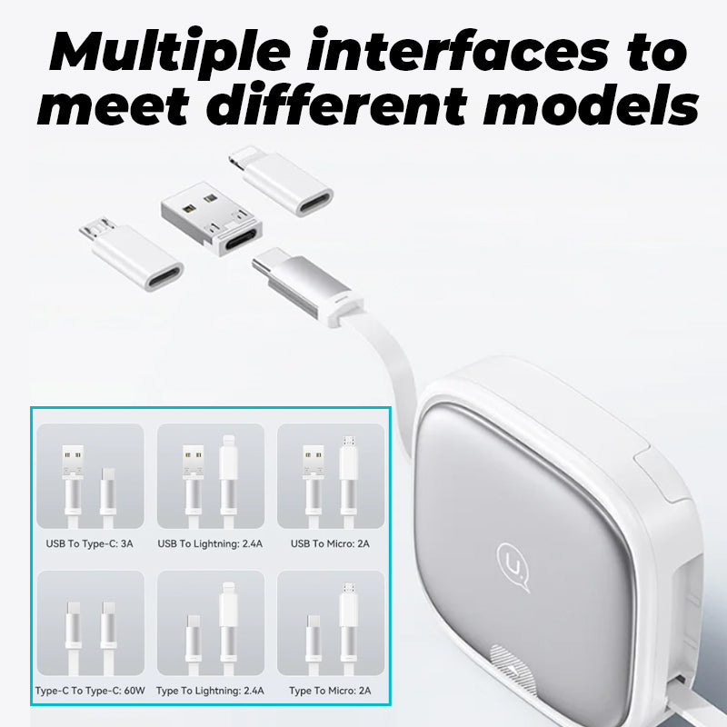 60W Retractable Multi Charging Cable Storage Box