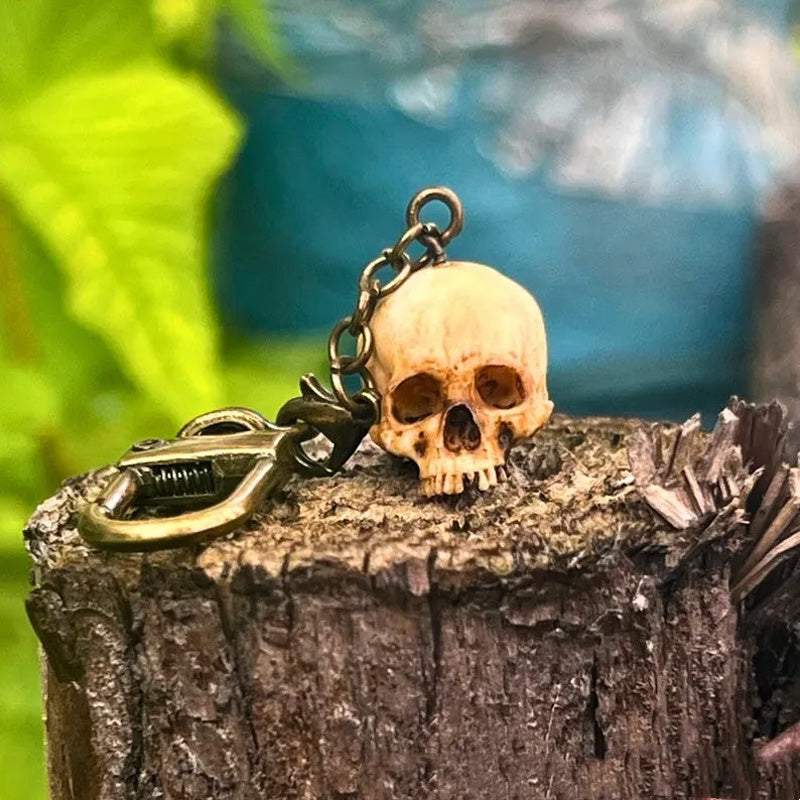 Painted Skull Keychain