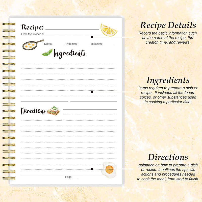 Personal Blank Recipe Notebook