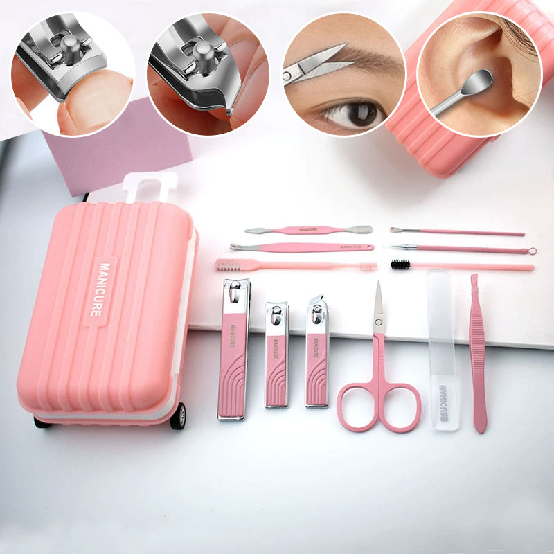 12 pcs Nail Care Kit with Mini Travel Case