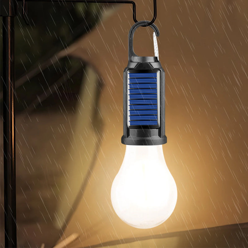 Waterproof LED USB Rechargeable Solar Camping Light Bulb with Hook