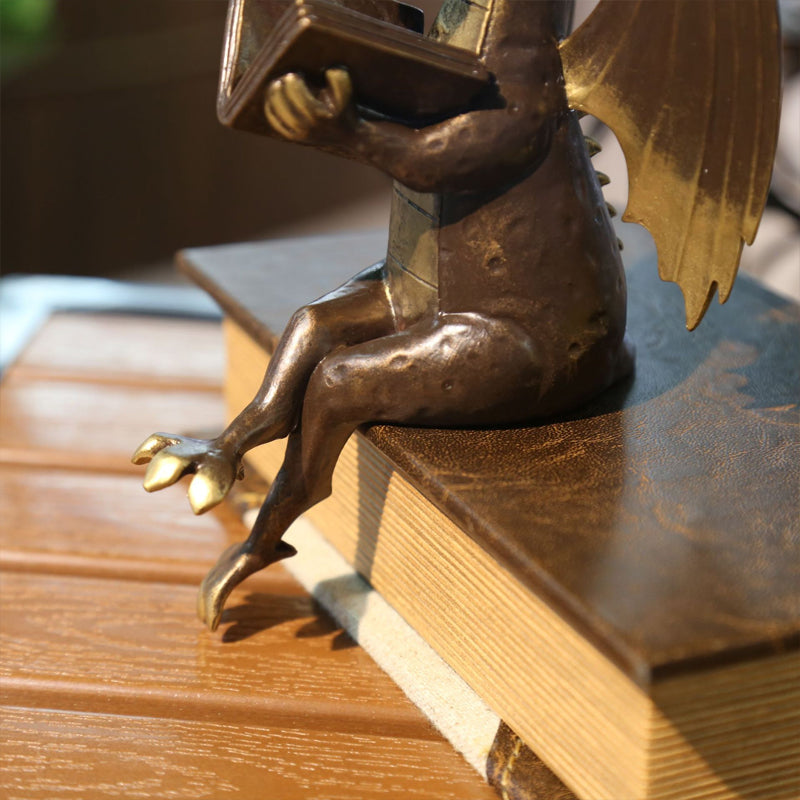 Dragon Reading Book Decorative Statue