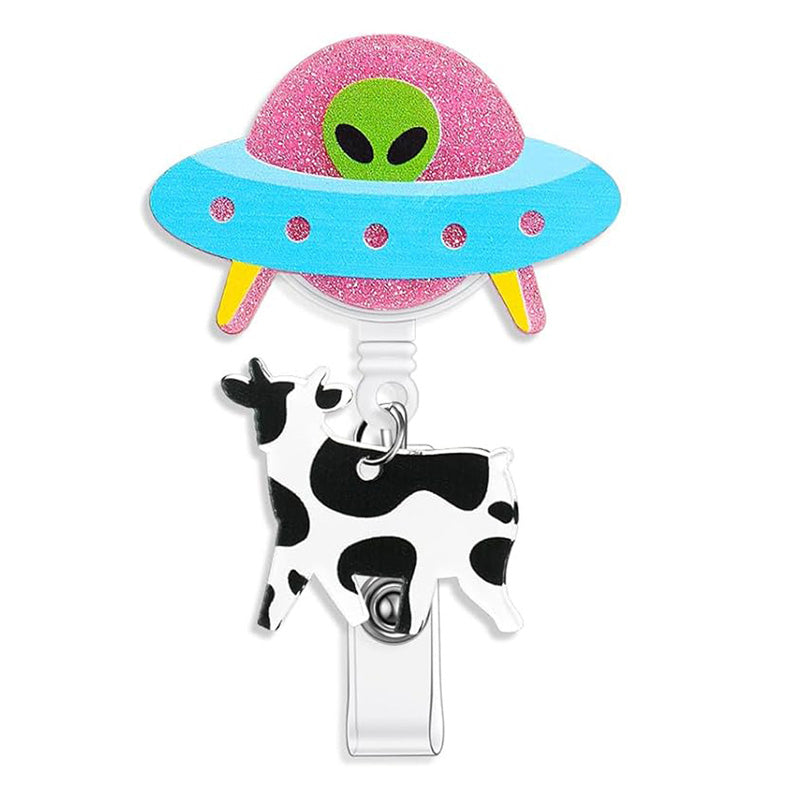 👽UFO Cow Abduction Badge Reel