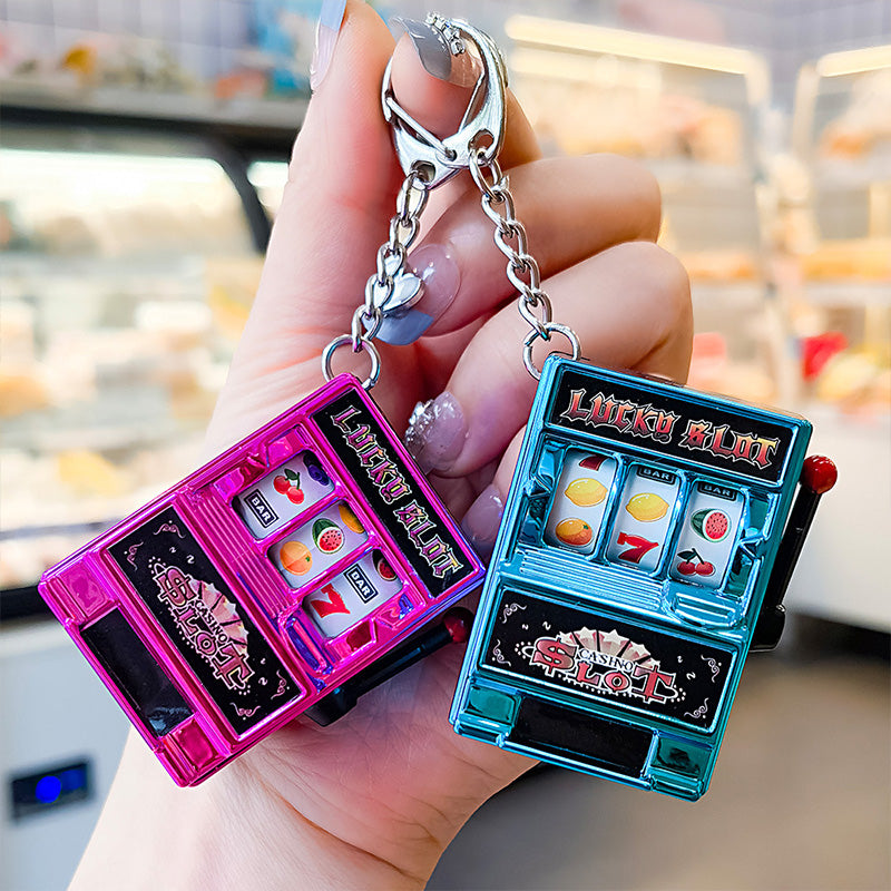 Rotating Fruit Machine Shaped Keychain