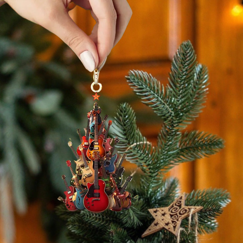 Rockin' Around The Guitar Christmas Tree Ornament